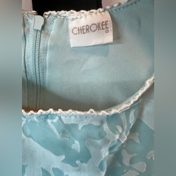 Girls Blue Cherokee Soft Floral Dress - Size 6 - Picture 2 of 4